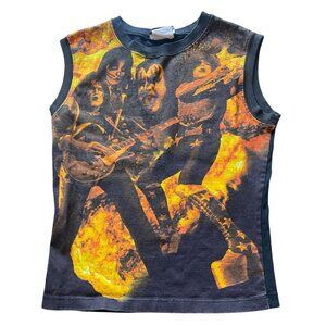 Vintage Incredible Kiss shirt Glam Metal Band Shirt Women's sleeveless Shirt L